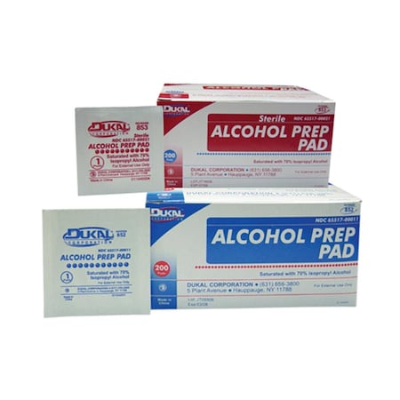 Dukal Alcohol Prep Pad- Med- NS- 2ply- Bulk 852-1000
